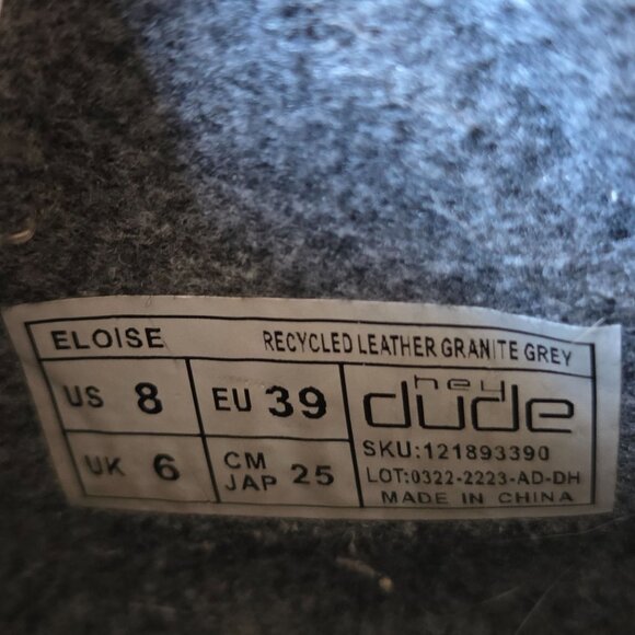 Hey Dude Eloise Boots Womens 8 Granite Gray Recycled Leather Ankle Booties - Picture 9 of 10